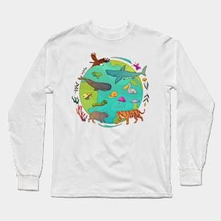 Biodiversity Hand Drawn Long Sleeve T-Shirt